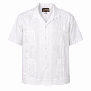 Vintage Chamisso Alvarez Guayabera Shirt Mens 3XL White Embroidered Mexico
